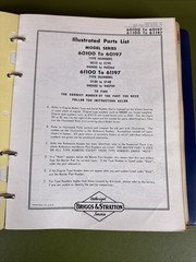 lot of 40 + vintage Briggs & Stratton Illustrated Parts List Manuals & Binder