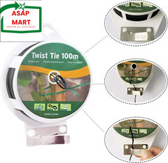 Twist Tie, 328 Feet (100M),Black Cable Ties with Cutter, Black Twist Ties，Garden