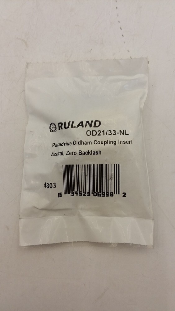 RUTLAND OD21/33-NL OLDHAM COUPLING DISK TORQUE 18 IN-LB 4500 RPM NIB