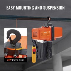 VEVOR Electric Chain Hoist Single Phase Crane Hoist 1100 lbs Load 15 ft Lifting