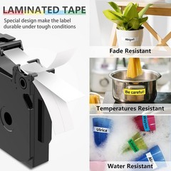 5 Pack Compatible Brother Genuine P-Touch, TZe-231 Tape Black Print White Tape
