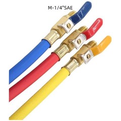 1/4″ SAE AC Refrigeration Charging Hoses Color-Coded for R134A 3Pc R22 R12