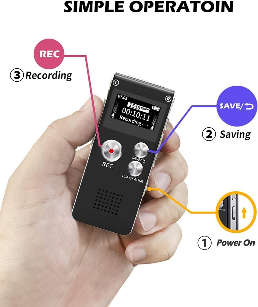 MEJORES Grabadoras De Voz USB Espias Discreta 16 GB 30 Horas Grabadora Espia