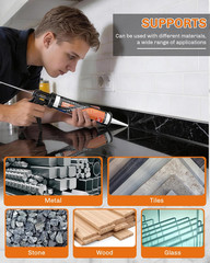 Black Silicone Caulk, 100% Waterproof Silicone Sealant Adhesive Caulking,For RV,