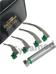 New Fiber Optic Mac Laryngoscope Set (LED Light) White Set of 5