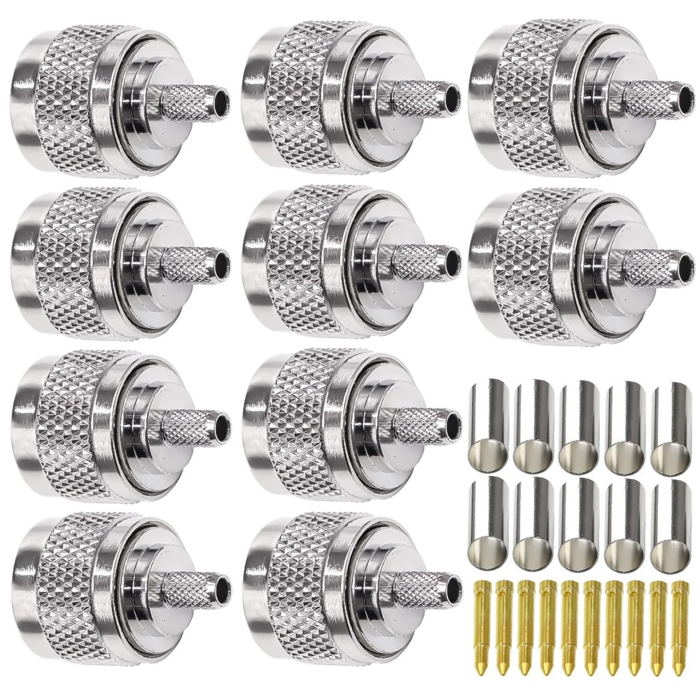TUOLNK N Type Crimp Connector N Male Plug Adapter for RG58 RG142 50Ohm Low Lo…