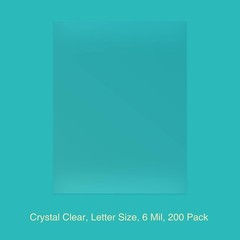 200 Pack 6 Mil PVC Clear Binding Covers, 8.5 X 11 In, Letter Size, Squa