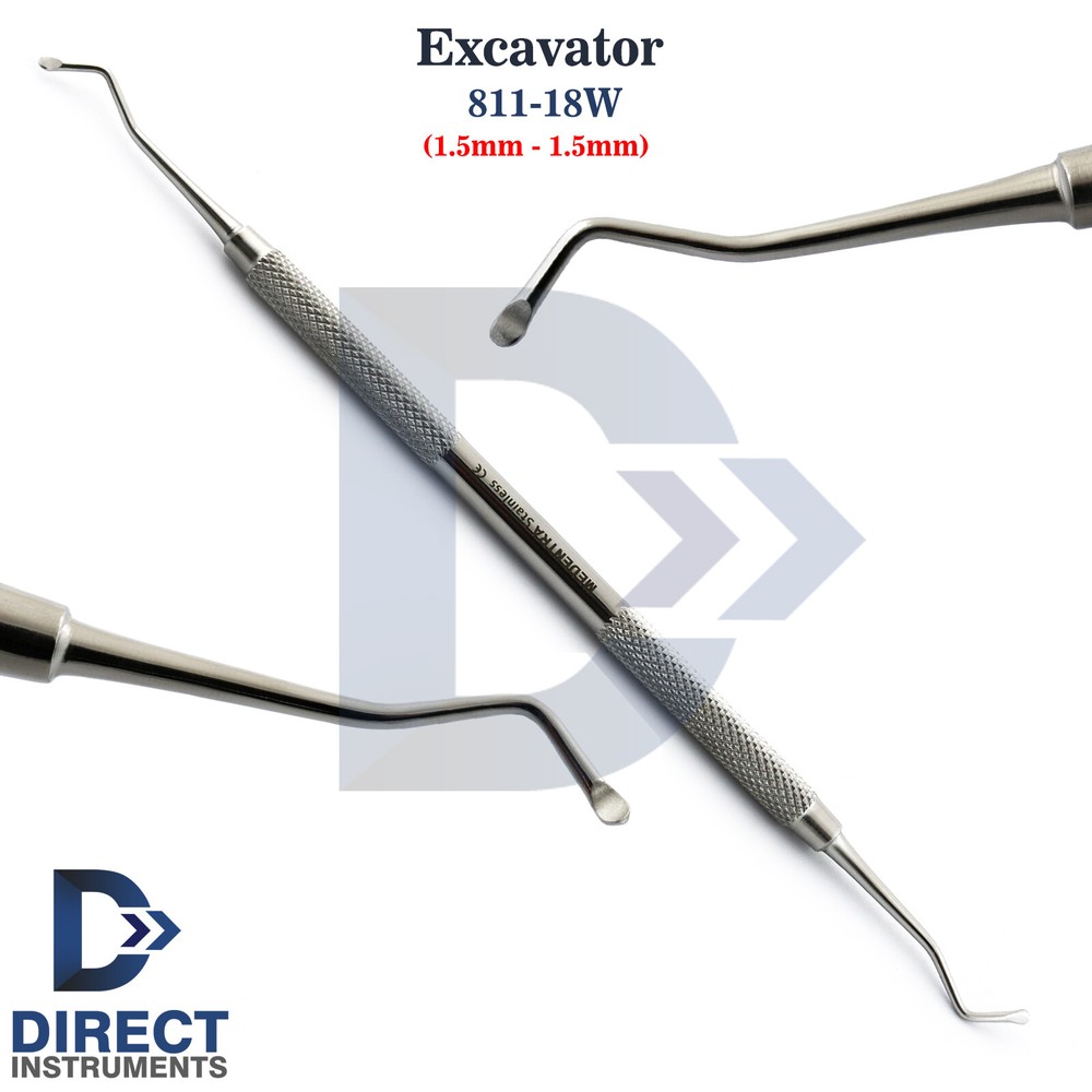 Dental Excavator 18W Spoon 1.5mm Restoration Cavity Soft Carious Decay Remover