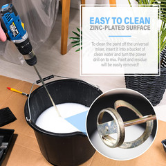 Paint Mixer for Drill, 1-5 Gallon Bucket, Paint Stirrer for Drill, Zinc Plated,