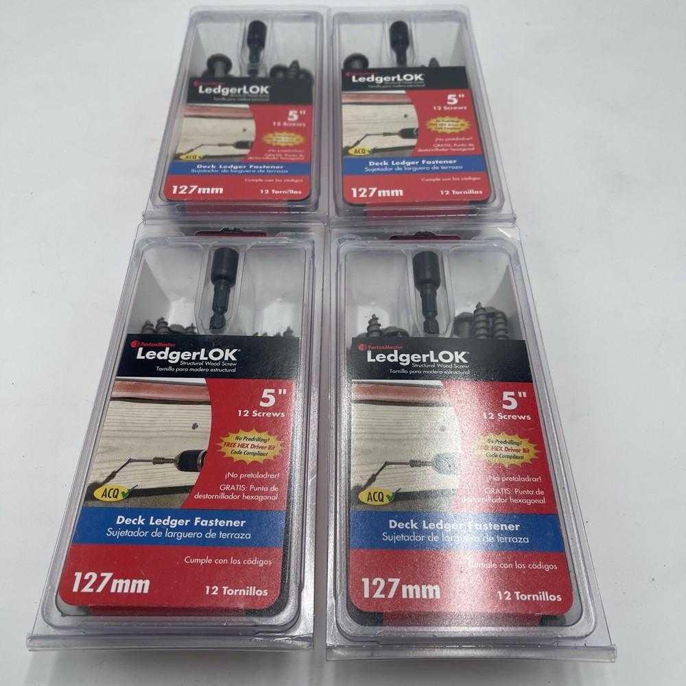 FastenMaster FMLL005-12 LedgerLOK Deck Ledger Fastener 5” 4bx-12 Screws 48 Total
