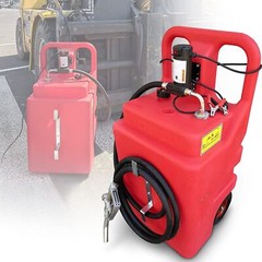 Heavy Duty Portable Fuel Tank w/ Top Handle 13ft Delivery Hose Oil Gun 32 Gallon