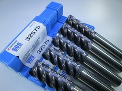 LOT ( 10 PCS ) KYOCERA 1/2″ SGS 32575 5FL .030R V-CARB SOLID CARBIDE END MILLS