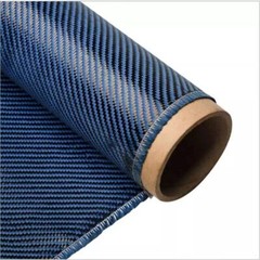 12″ x 5FT Twill Weave Carbon Fiber Fabric Cloth Black Blue(3K, 9.1oz, 59″ x 12″)