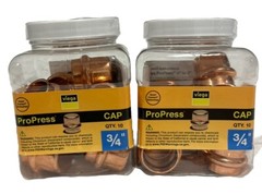 QTY-2 Viega ProPress 3/4 in. Press Copper Cap ( 2- 10 PACKS=20 TOTAL) 77450