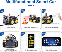 Smart Car Kit,4Wd Programmable DIY Starter Kit for Arduino for Uno R3,Electronic
