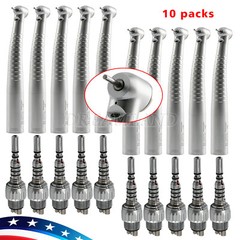1-10 Dental Fiber Optic LED Handpiece + LED 6 Hole Quick Coupler /Cartridge