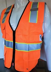 FX Three Tone High Visibility Reflective BLACK Safety Vest (Small-4XL)