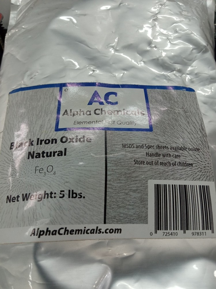 Black Iron Oxide – Fe3O4 – Natural – 5 Pounds Aplha Chemicals NIP FREE SHIPPING
