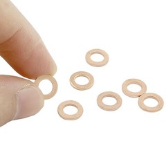 Litoexpe M5 Metric Flat Washer Copper Sealing Ring, 5mm ID 9mm OD 1mm Thickness,