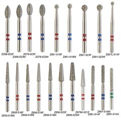 20 Types Zirconia Dental Diamond Burs FG Friction Grip for High Speed Handpiece