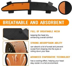 Hard Hat Sweatband and Top Pad for Safety Helmet, Washable Hard Hat Cooling