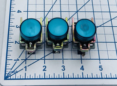 (LOT OF 3) Telemecanique Momentary Green Indicator Light w/ ZBV-G3 *WARRANTY*