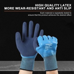 Waterproof Work Gloves Latex Coated Safety Grip For Builders Garden Unisex