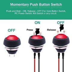 12mm Momentary Push Button Switch 1/2 Inch Mounting Hole On Off Mini Round