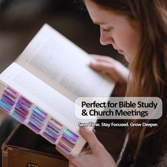Laminated Bible Tabs for Women&Men，75 pcs Large Print for Bible Study,Rainbow…