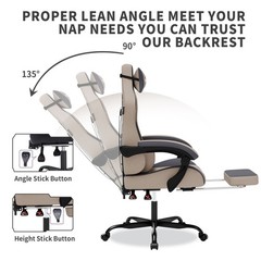 Gaming Chair with Massage,Ergonomic PC Computer Chair with Footrest Comfortable