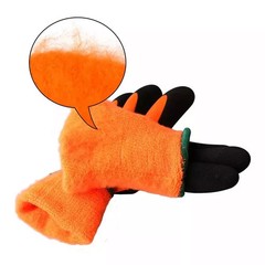 2 PAIR ORANGE Coated Waterproof Thermal Insulated Warm Winter WORK GLOVES S-2XL