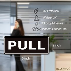 RAMIEYOO Push Pull Sticker Sign,6 Pack Push Pull Signs for Glass Doors and Ot…