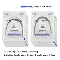 100pcs Dental Orthodontic Arch Wire Super Elastic NiTi Ovoid Natural Form Round