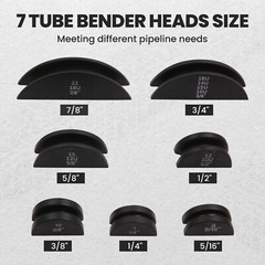 HVAC Ratcheting Pipe Tube Bender Tool Kit 1/2” 1/4″-7/8″ 90 Bending 7 Dies