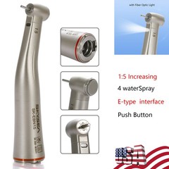 NSK Style Dental 1:5 Optic LED Contra Angle Increasing Handpiece Fit FG Bur SK