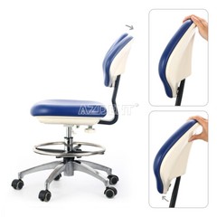 Dental Medical Doctor Assistant Stool Mobile Chair PU Leather Adjustable Height