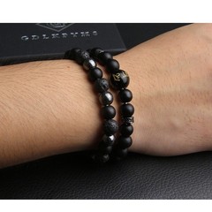 GDLKPYHS Black Obsidian Feng Shui Bracelet for Men – Tourmaline/Onyx/Hematite
