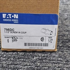 (QTY 6) Eaton Crouse-Hinds 795DC 1-1/2″ Screw in Coupling Conduit Fitting