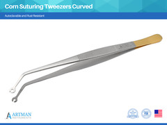 Corn Suturing Tweezers Curved ARTMAN