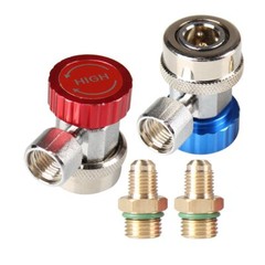 A/C Refrigerant Quick Coupler Connector Adapters High/Low Manifold AC Gauge Set