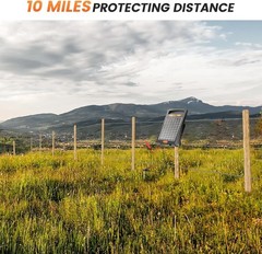 24 Hour Solar Electric Fence Charger 10 Miles Up to 10200V Output Range Electric