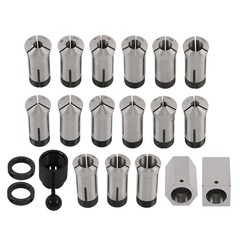 15 Piece 5C Fractional 1/8 – 1″ Precision Collet Set & 5 Pcs Collet Block Set