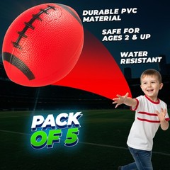 6-Inch Mini Footballs for Kids (Pack 6-Inch, Red, Blue, Green, Orange, Brown