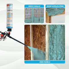 QuickCoat Closed Cell Spray Foam Insulation Kit for Wall–12×32.8oz(930g) Covers