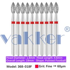 Dental Diamond Burs FG Football Egg Super Fine Medium Coarse Grit 368 369 379