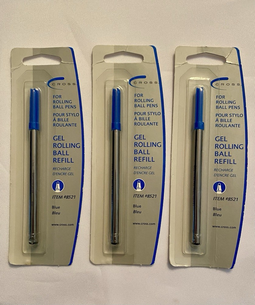 Cross Gel Ink Rolling Ball Refill for Rolling Ball Pens Lot Of 3 NEW #8521