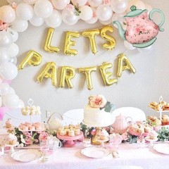 Teapot Balloon 4 Pieces 22inch Pink Green Teapot Mylar Foil Mylar Balloons for
