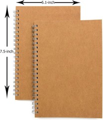 Soft Cover Spiral Notebook Journal 2-Pack, Blank Sketch Book Pad, Wirebound Memo