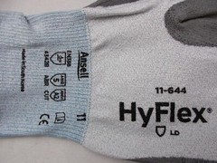 Gloves Cut Resistant ANSELL 11-644 HyFlex® Light Gray Size 11 ” 1 Pair “
