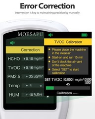 8-In-1 Air Quality Monitor, HCHO TVOC PM2.5 CO CO2 Detector
